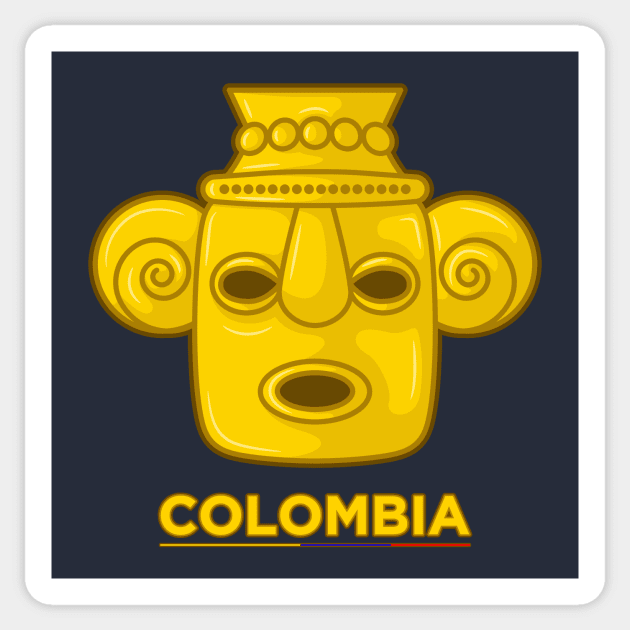 Ancient colombian indigenous human face representation Sticker by Drumsartco